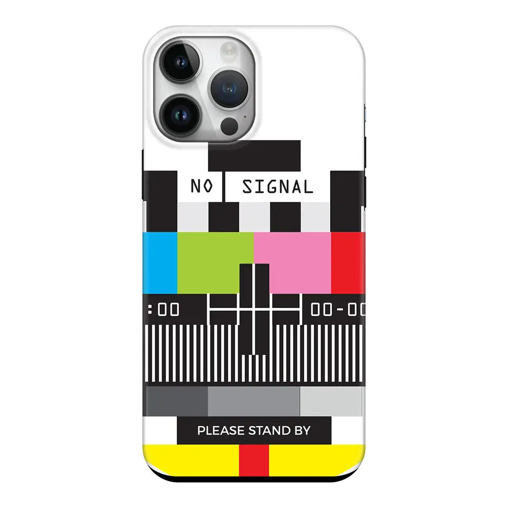 Apple iPhone 14 Pro Max / Tough Pro Personalized Text Retro No Signal TV Channel, Phone Case - Stylizedd.com