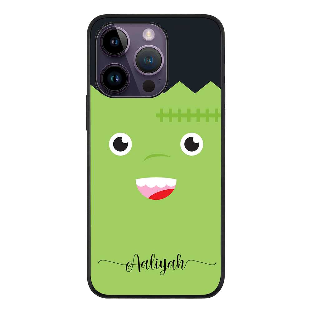 Apple iPhone 14 Pro / Rugged Black Personalized Text Cute Monsters, Phone Case - Stylizedd.com