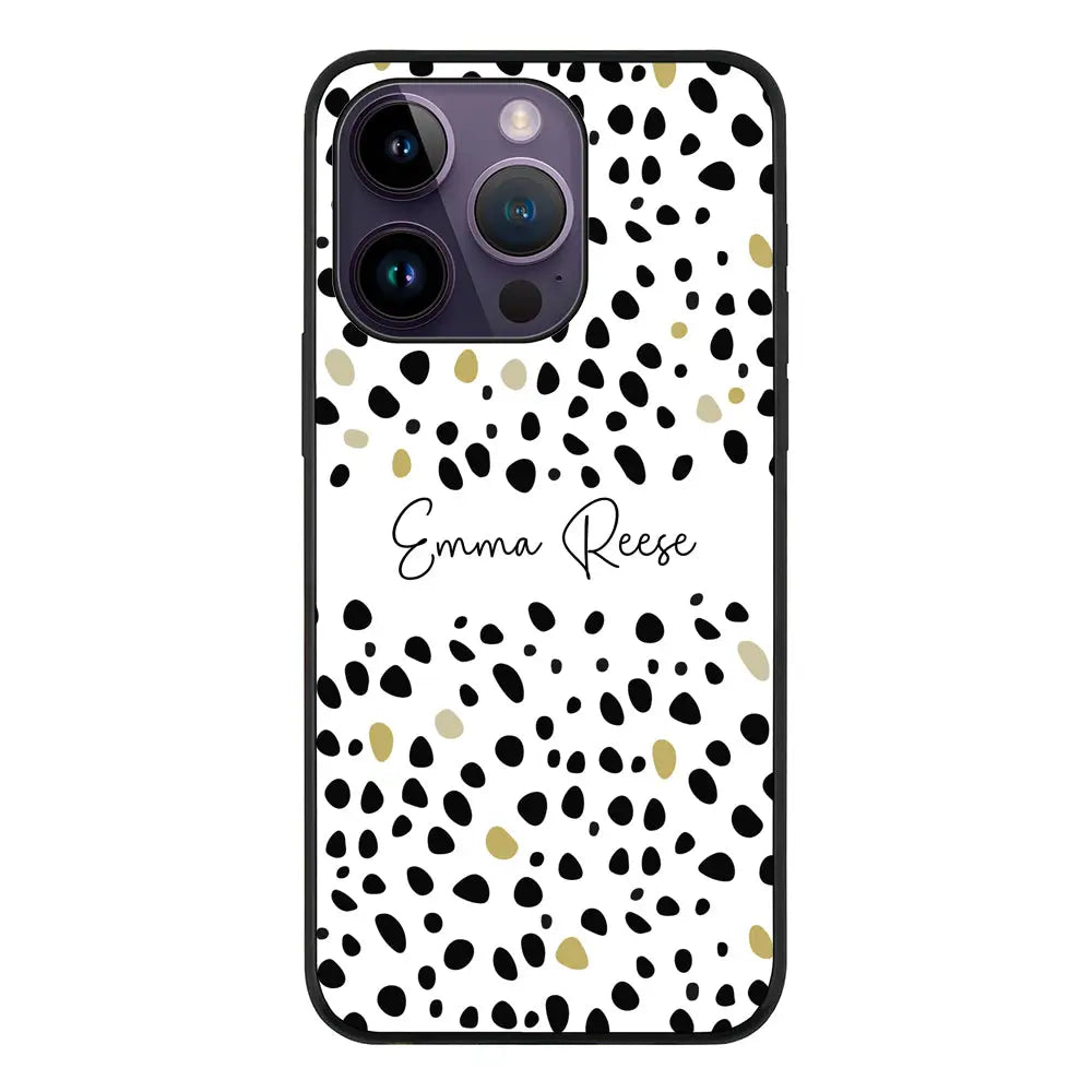 Apple iPhone 14 Pro / Rugged Black Pebble Multi Color Custom Text, My Name Phone Case - Stylizedd.com