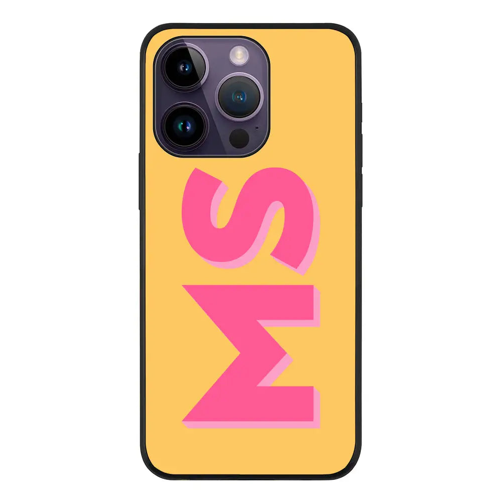 Apple iPhone 14 Pro / Tough Pro Personalized Monogram Initial 3D Shadow Text Phone Case - Stylizedd.com
