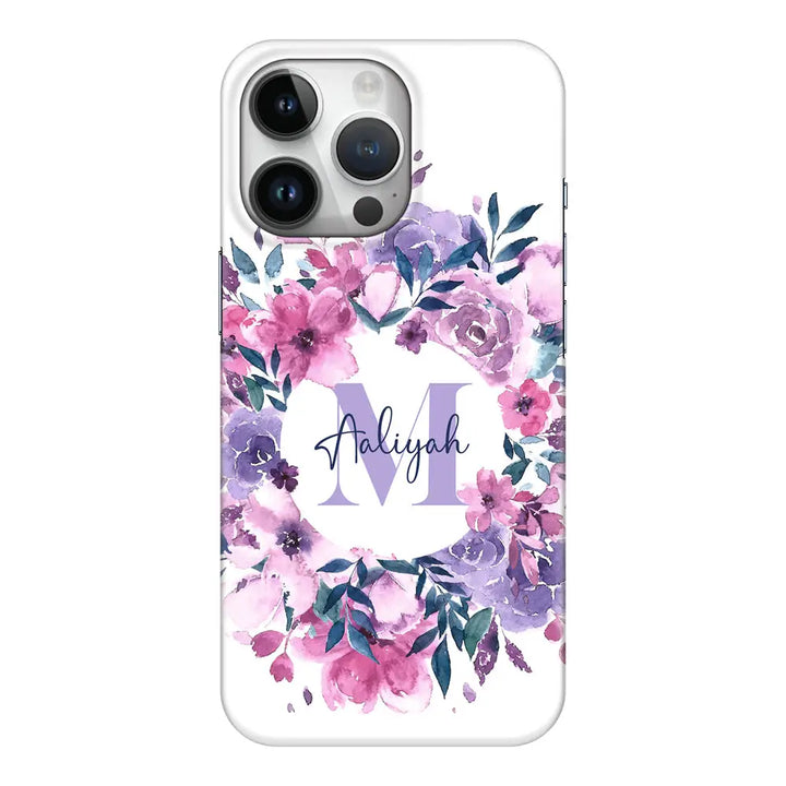 Apple iPhone 14 Pro / Snap Classic Custom Monogram Floral Flower Initial Name & Letter, Phone Case - Stylizedd.com