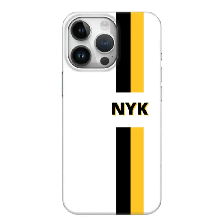 Apple iPhone 14 Pro / Snap Classic Custom Striped Monogram Phone Case - Stylizedd.com