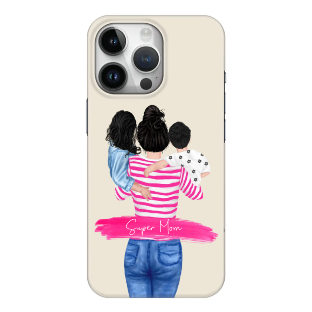 Apple iPhone 14 Pro / Clear Classic Custom Clipart Text Mother Son & Daughter Phone Case - Stylizedd.com
