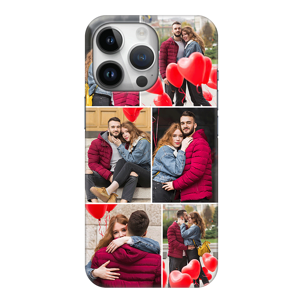 Apple iPhone 14 Pro / Clear Classic Personalised Valentine Photo Collage Grid, Phone Case - Stylizedd.com