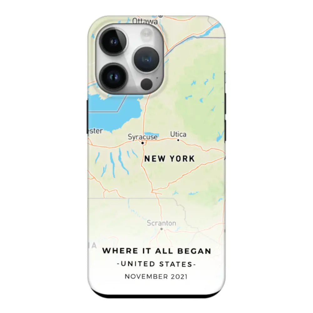 Apple iPhone 14 Pro / Tough Pro Personalized map, Phone Case - Stylizedd.com