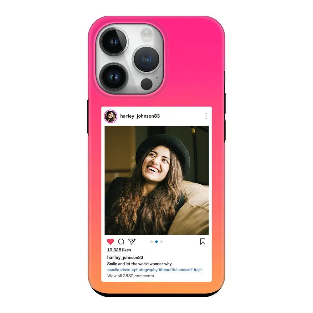 Apple iPhone 14 Pro / Tough Pro Phone Case Custom Photo Instagram Post Template, Phone Case - Stylizedd