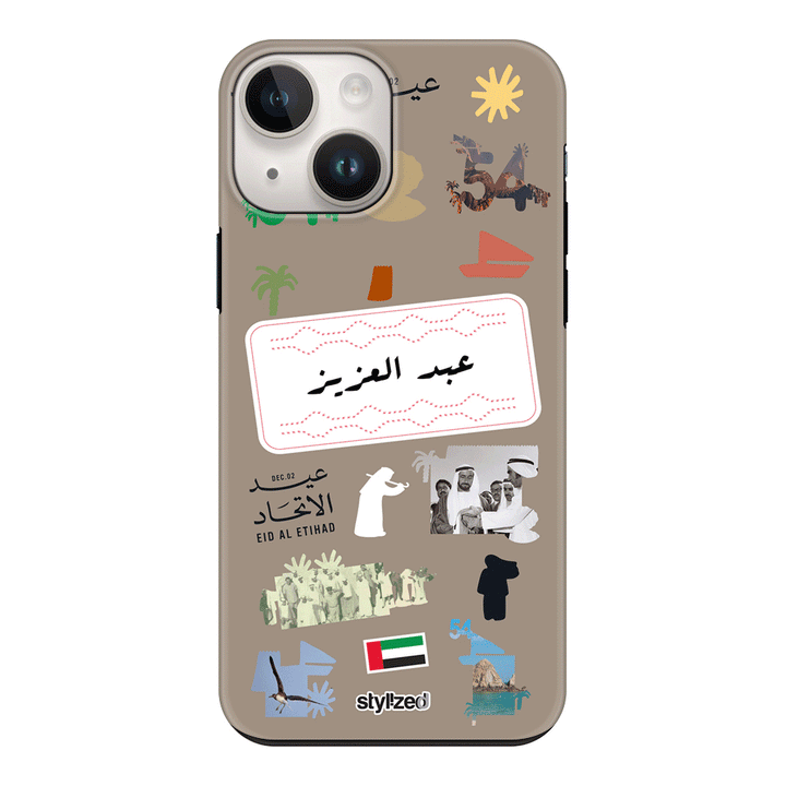 Apple iPhone 14 / Tough Pro Custom Eid Al Etihad 54 National Day Sticker, Phone Case - Stylizedd.com