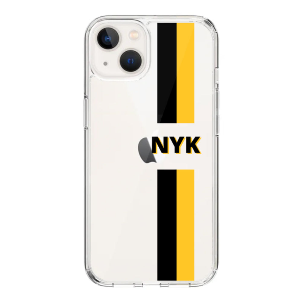 Apple iPhone 15 / Rugged Black Custom Striped Monogram Phone Case - Stylizedd.com
