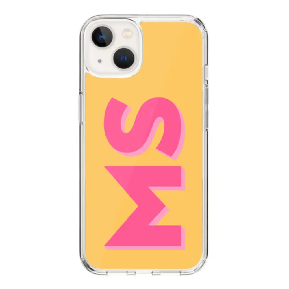 Apple iPhone 15 / Rugged Black Personalized Monogram Initial 3D Shadow Text Phone Case - Stylizedd.com