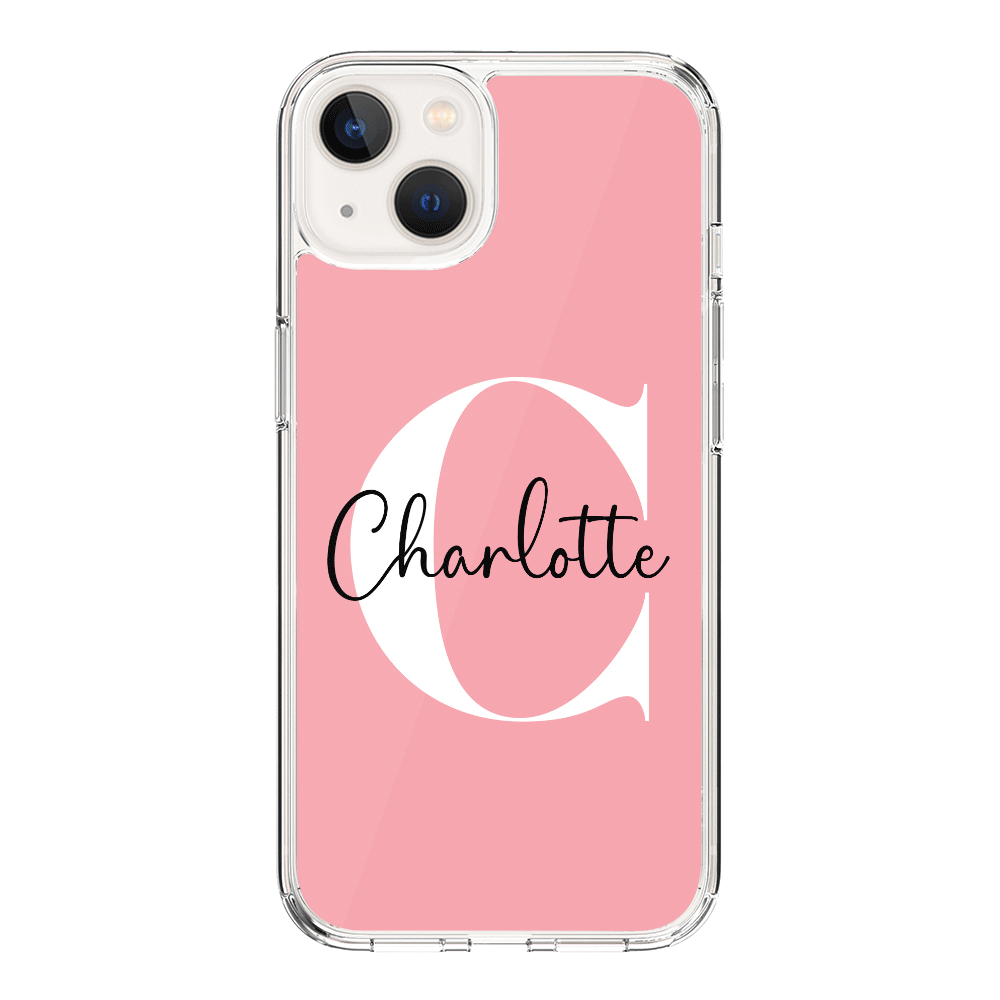 Apple iPhone 15 / Rugged Black Custom Monogram Large Initial Name & Letter, Phone Case - Stylizedd.com