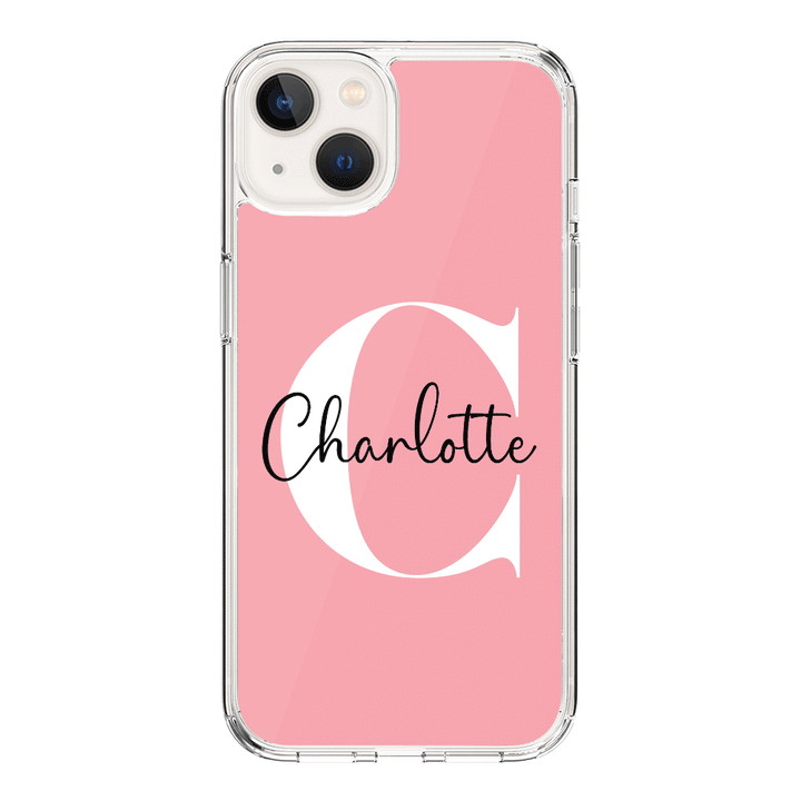 Apple iPhone 15 / Rugged Black Custom Monogram Large Initial Name & Letter, Phone Case - Stylizedd.com