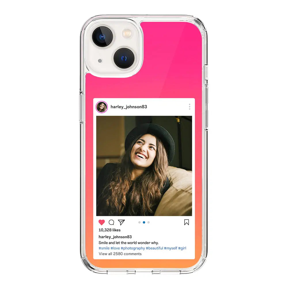 Apple iPhone 15 / Clear Classic Custom Photo Instagram Post Template, Phone Case - Stylizedd.com