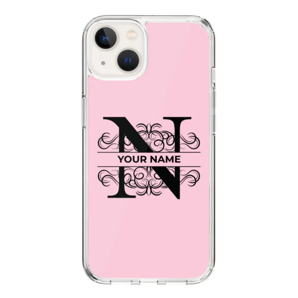 Apple iPhone 15 / Clear Classic Split Floral Initial Phone Case - Stylizedd.com