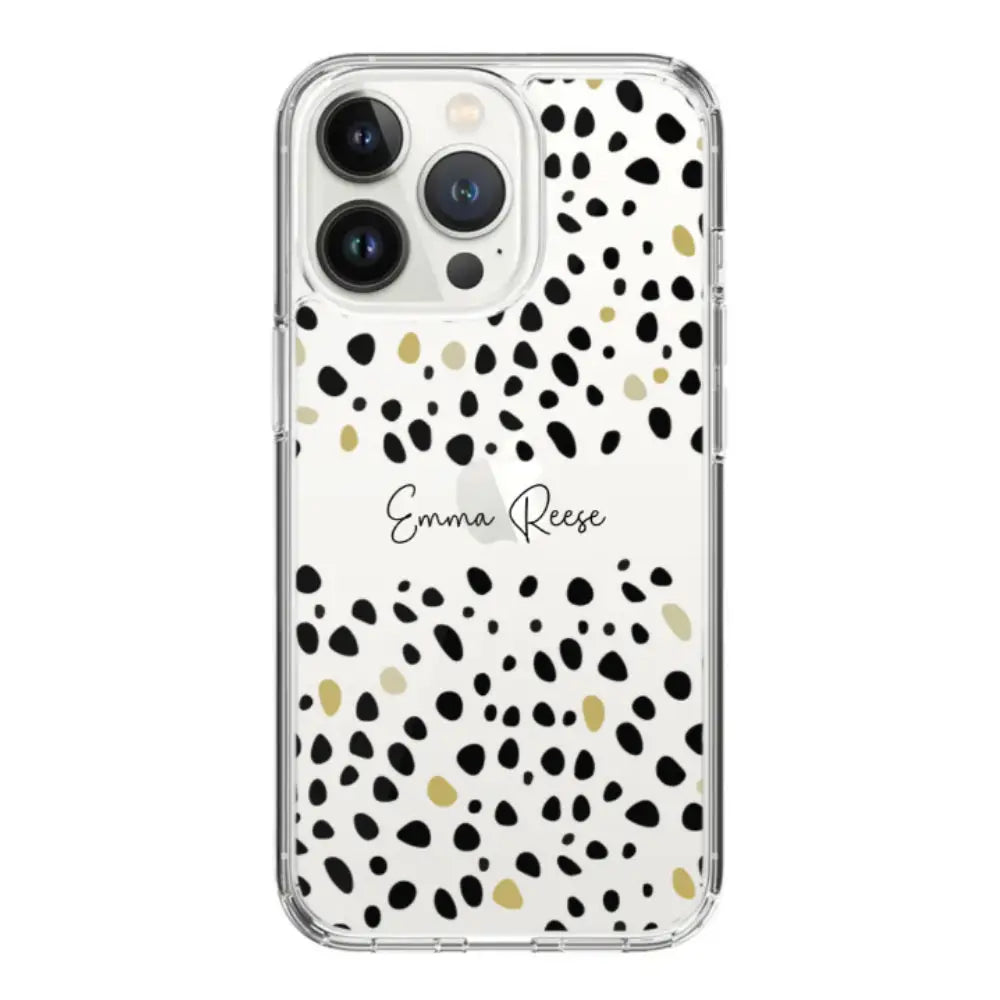 Apple iPhone 15 Pro / Clear Classic Pebble Multi Color Custom Text, My Name Phone Case - Stylizedd.com