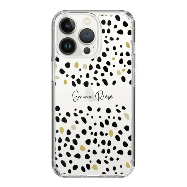 Apple iPhone 15 Pro / Clear Classic Pebble Multi Color Custom Text, My Name Phone Case - Stylizedd.com