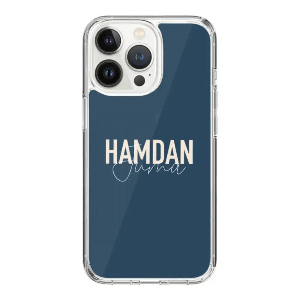 Apple iPhone 15 Pro / Rugged Black Personalized Name Horizontal, Phone Case - Stylizedd.com
