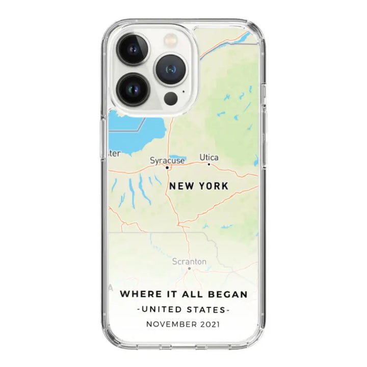 Apple iPhone 15 Pro / Rugged Black Personalized map, Phone Case - Stylizedd.com
