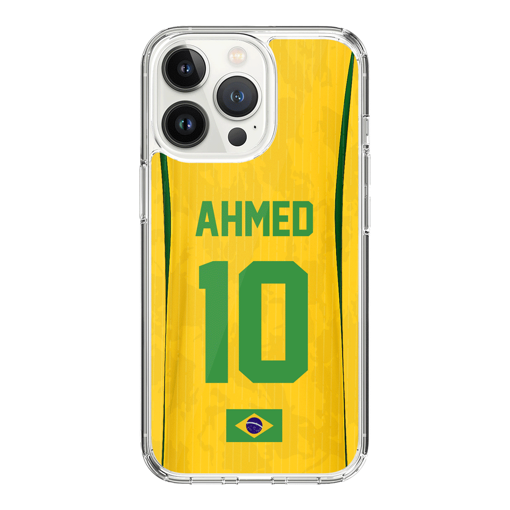 Apple iPhone 15 Pro / Rugged Black Personalized Football Jersey Phone Case Custom Name & Number - Stylizedd.com