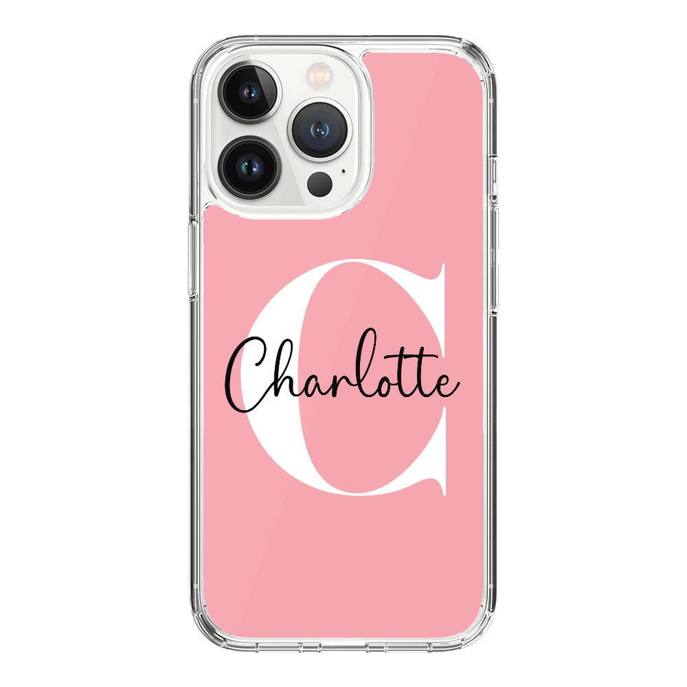 Apple iPhone 15 Pro / Rugged Black Custom Monogram Large Initial Name & Letter, Phone Case - Stylizedd.com