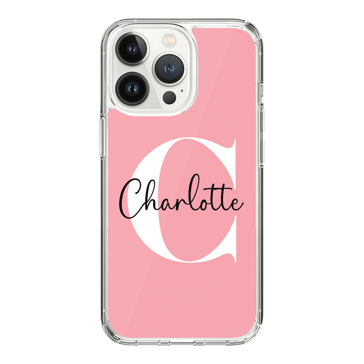 Apple iPhone 15 Pro / Rugged Black Custom Monogram Large Initial Name & Letter, Phone Case - Stylizedd.com
