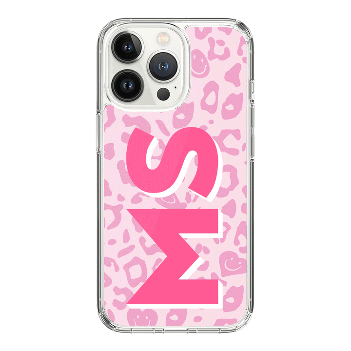 Apple iPhone 15 Pro / Rugged Black Custom Monogram Initial 3D Shadow Text Seamless Pattern, Phone Case - Stylizedd.com