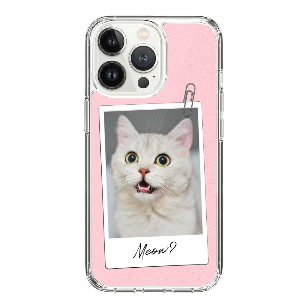 Apple iPhone 15 Pro / Rugged Black Polaroid Photo Pet Cat, Phone Case - Stylizedd.com