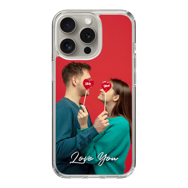 Apple iPhone 15 Pro / Clear Classic Custom Photo Valentine, Phone Case - Stylizedd.com