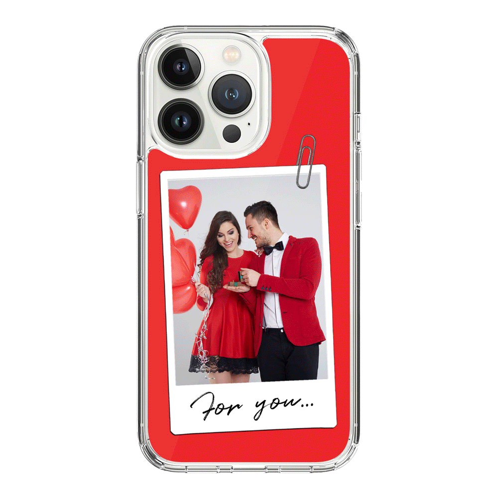 Apple iPhone 15 Pro / Rugged Black Personalized Polaroid Photo Valentine, Phone Case - Stylizedd.com