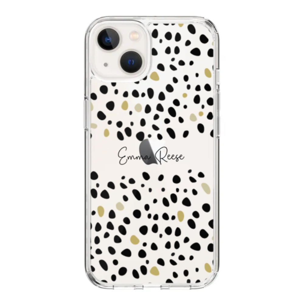 Apple iPhone 15 Plus / Rugged Black Pebble Multi Color Custom Text, My Name Phone Case - Stylizedd.com