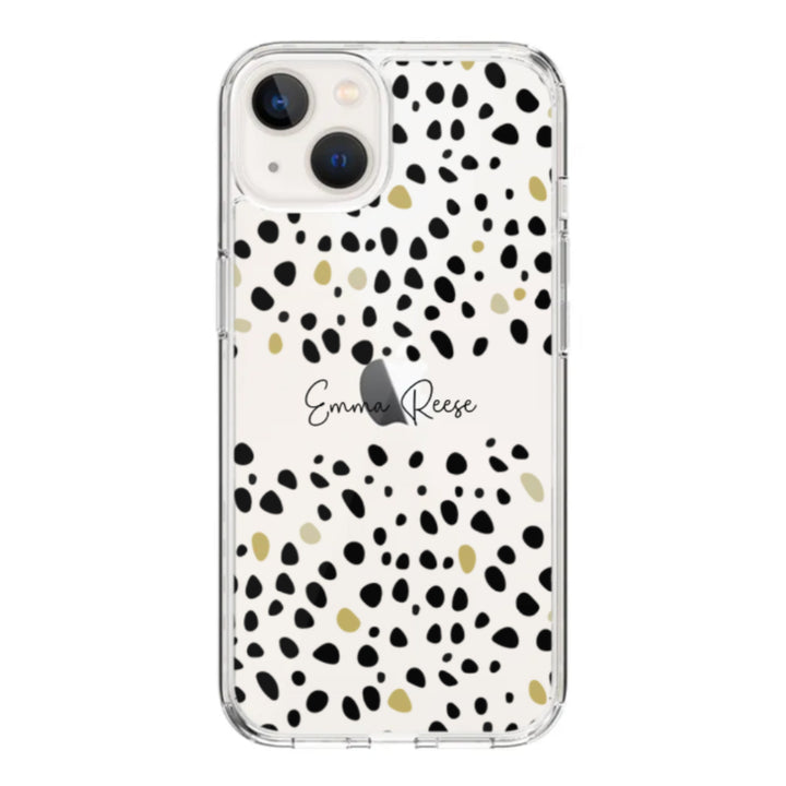 Apple iPhone 15 Plus / Rugged Black Pebble Multi Color Custom Text, My Name Phone Case - Stylizedd.com