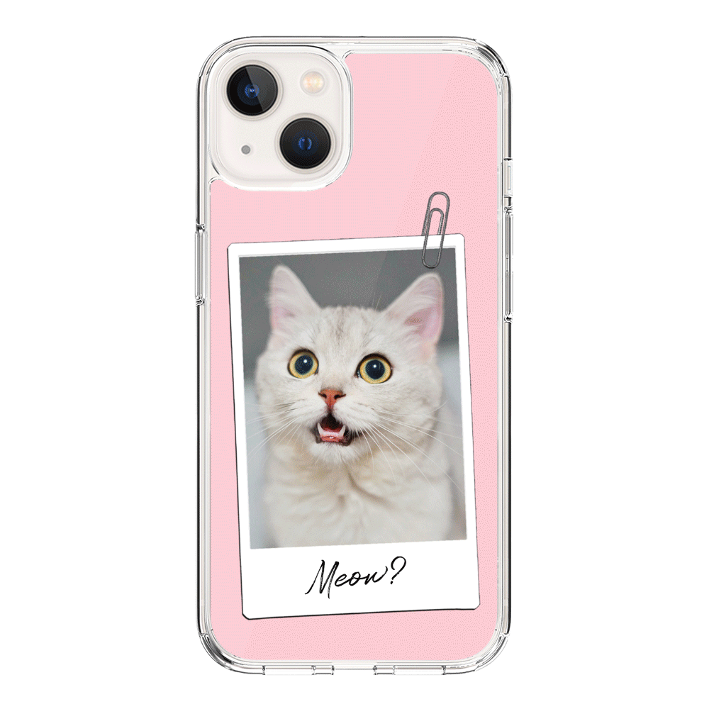 Apple iPhone 15 Plus / Rugged Black Polaroid Photo Pet Cat, Phone Case - Stylizedd.com