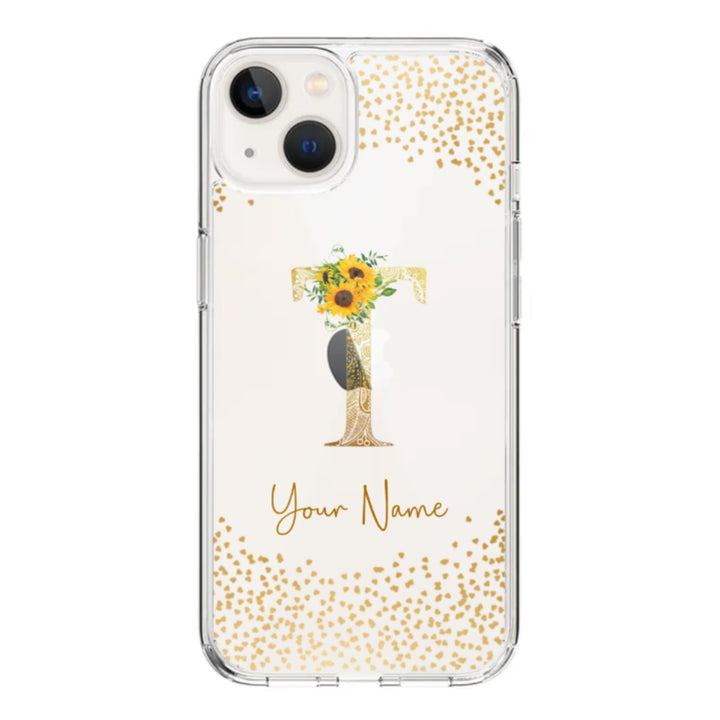 Apple iPhone 15 Plus / Rugged Black Floral Mandala Initial Phone Case - Stylizedd.com