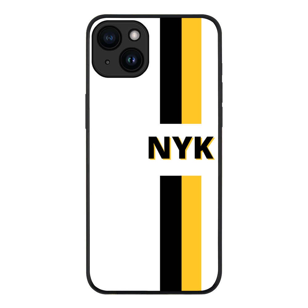 Apple iPhone 15 Plus / Tough Pro Custom Striped Monogram Phone Case - Stylizedd.com