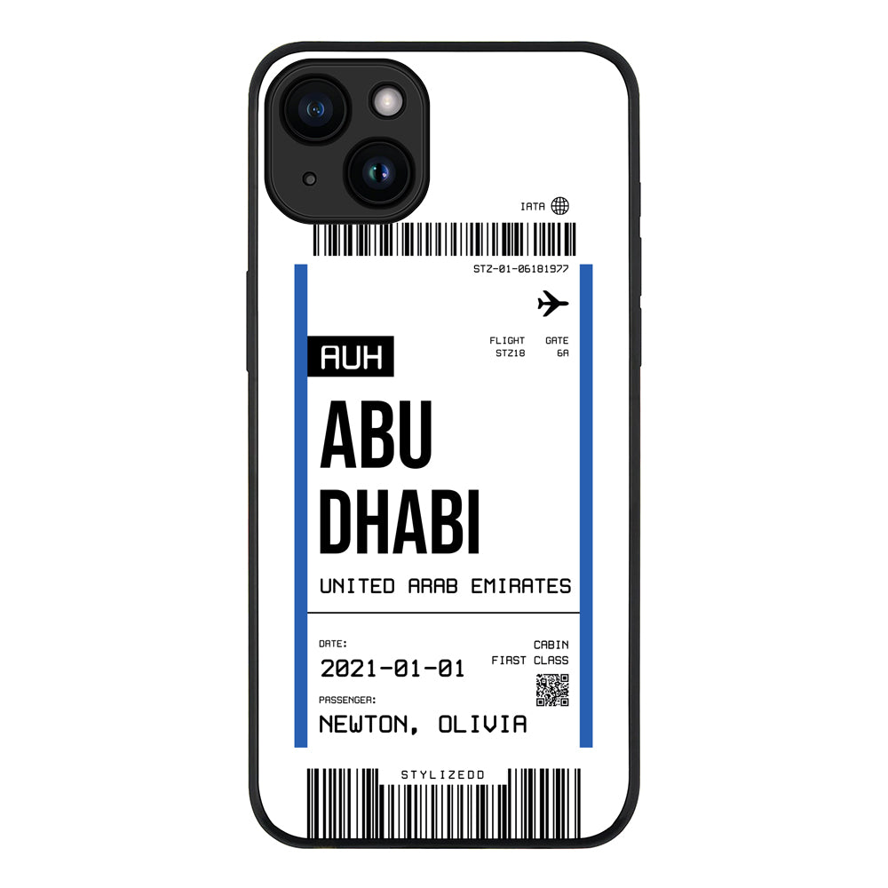 Apple iPhone 15 Plus / Rugged Black Custom Flight Boarding Pass Ticket Phone Case - Stylizedd.com