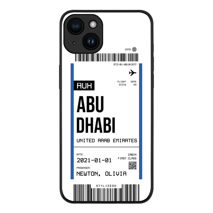 Apple iPhone 15 Plus / Rugged Black Custom Flight Boarding Pass Ticket Phone Case - Stylizedd.com