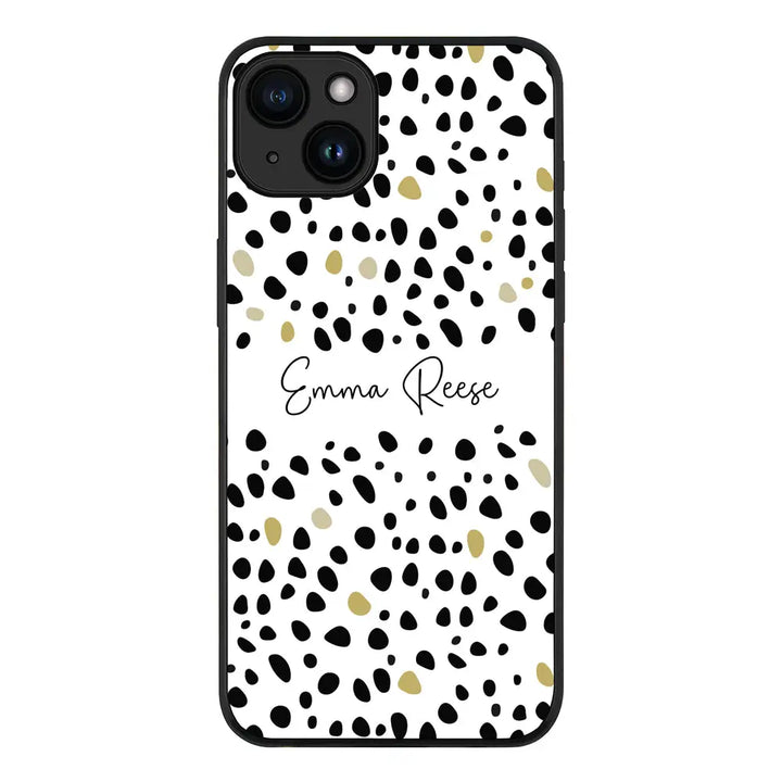 Apple iPhone 15 Plus / Rugged Black Pebble Multi Color Custom Text, My Name Phone Case - Stylizedd.com