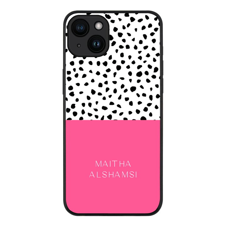 Apple iPhone 15 Plus / Tough Pro Personalized Text Colorful Spotted Dotted, Phone Case - Stylizedd.com