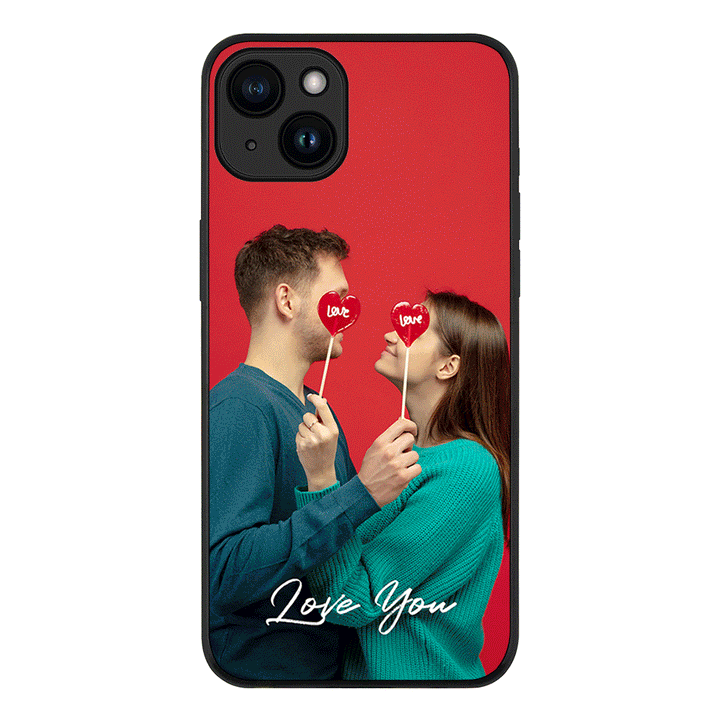Apple iPhone 15 Plus / Rugged Black Custom Photo Valentine, Phone Case - Stylizedd.com