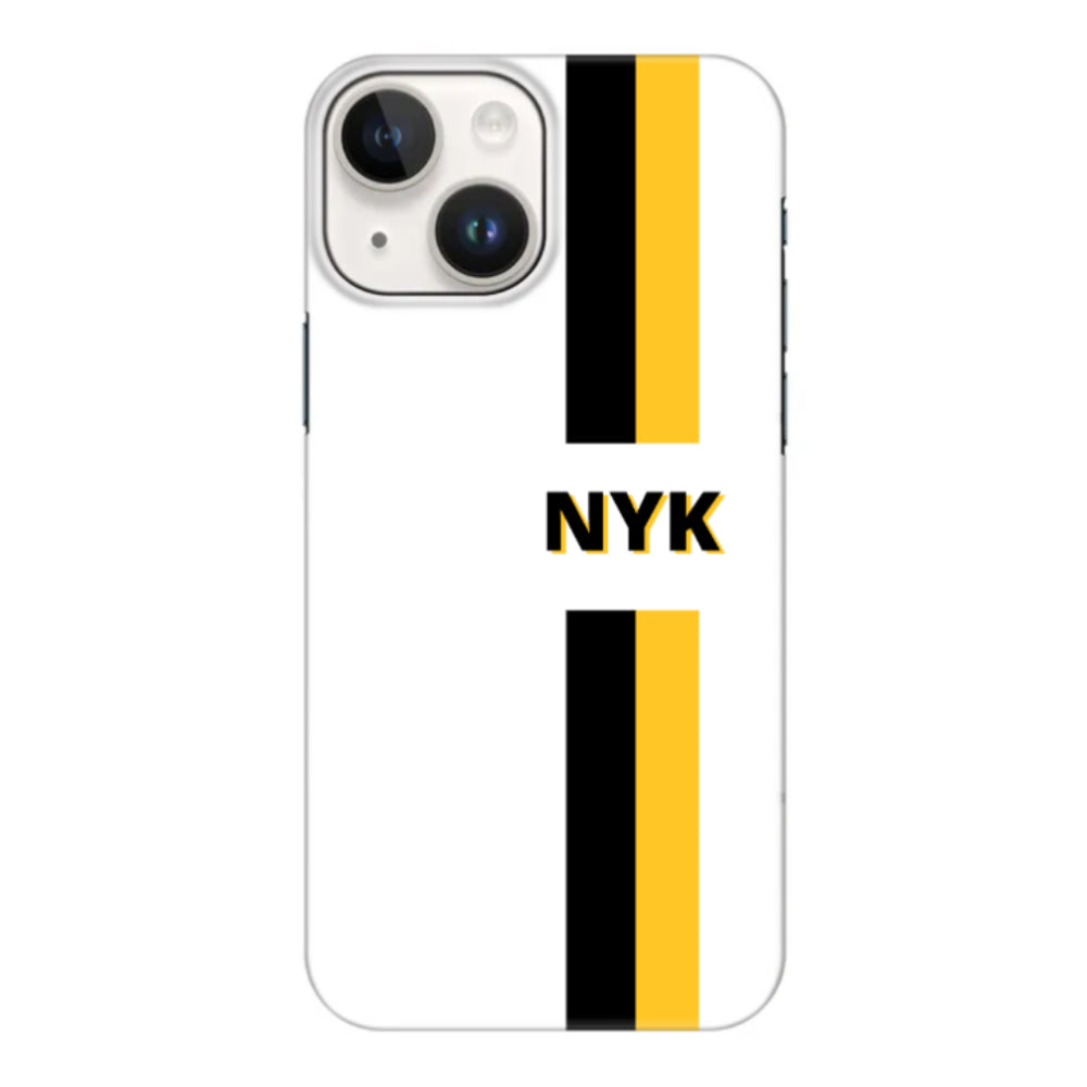 Apple iPhone 15 Plus / Clear Classic Custom Striped Monogram Phone Case - Stylizedd.com