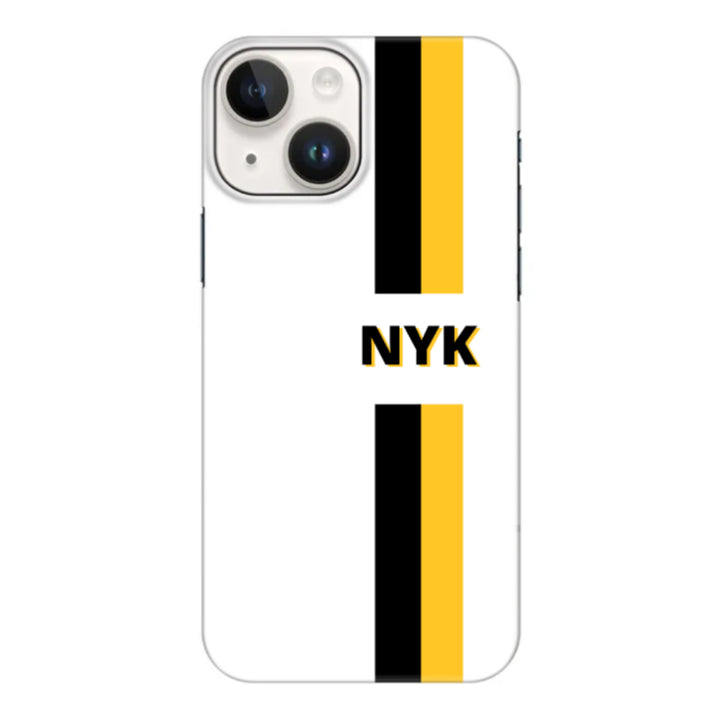 Apple iPhone 15 Plus / Clear Classic Custom Striped Monogram Phone Case - Stylizedd.com