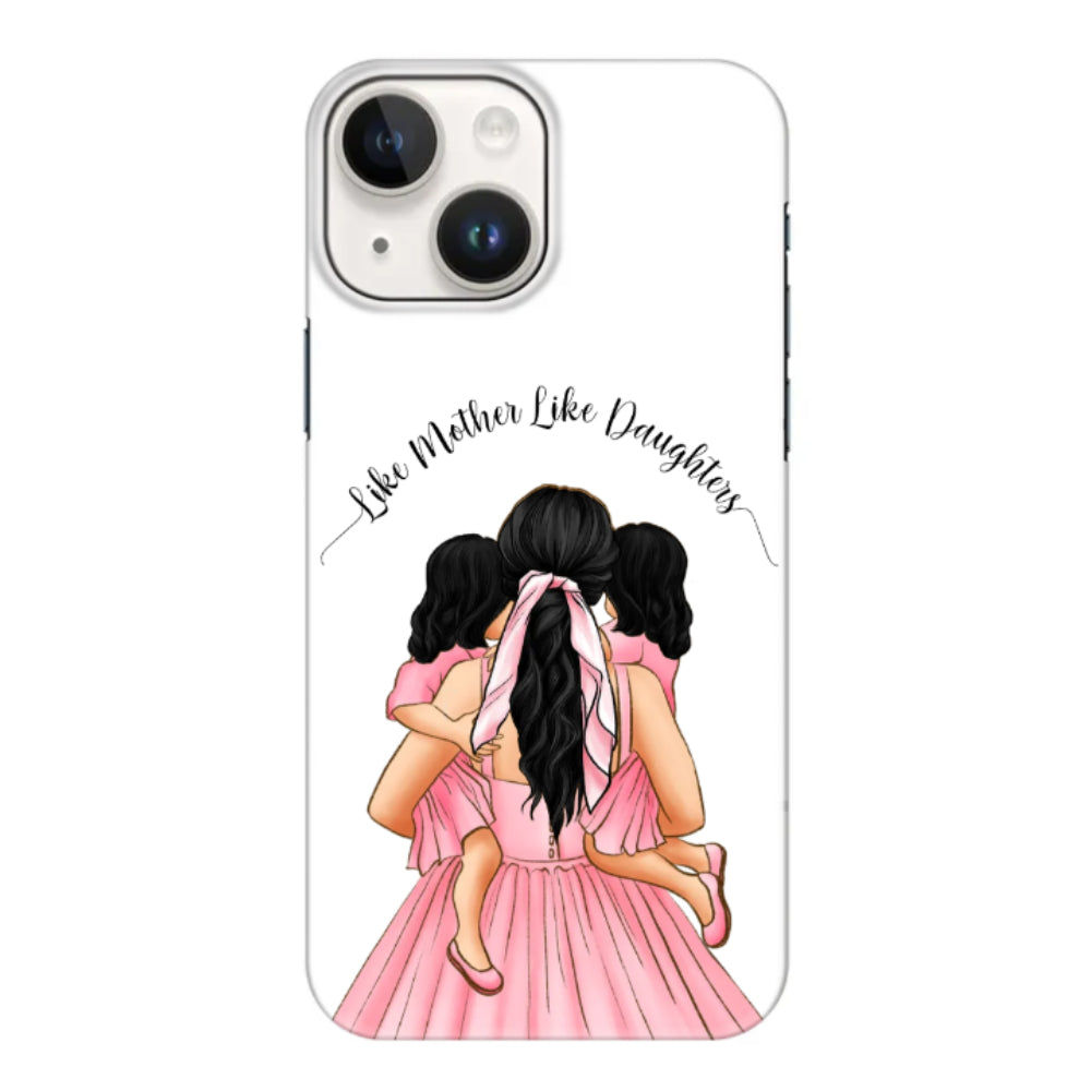 Apple iPhone 15 Plus / Clear Classic Mother 2 daughters Custom Clipart, Text Phone Case - Stylizedd.com