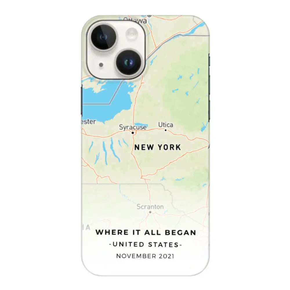 Apple iPhone 15 Plus / Clear Classic Personalized map, Phone Case - Stylizedd.com