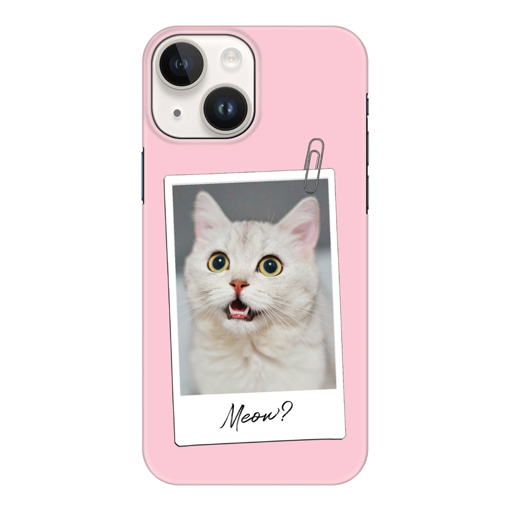 Apple iPhone 15 Plus / Clear Classic Polaroid Photo Pet Cat, Phone Case - Stylizedd.com