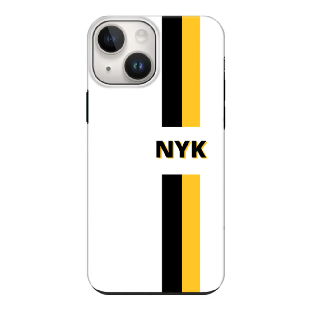Apple iPhone 15 Plus / Snap Classic Custom Striped Monogram Phone Case - Stylizedd.com
