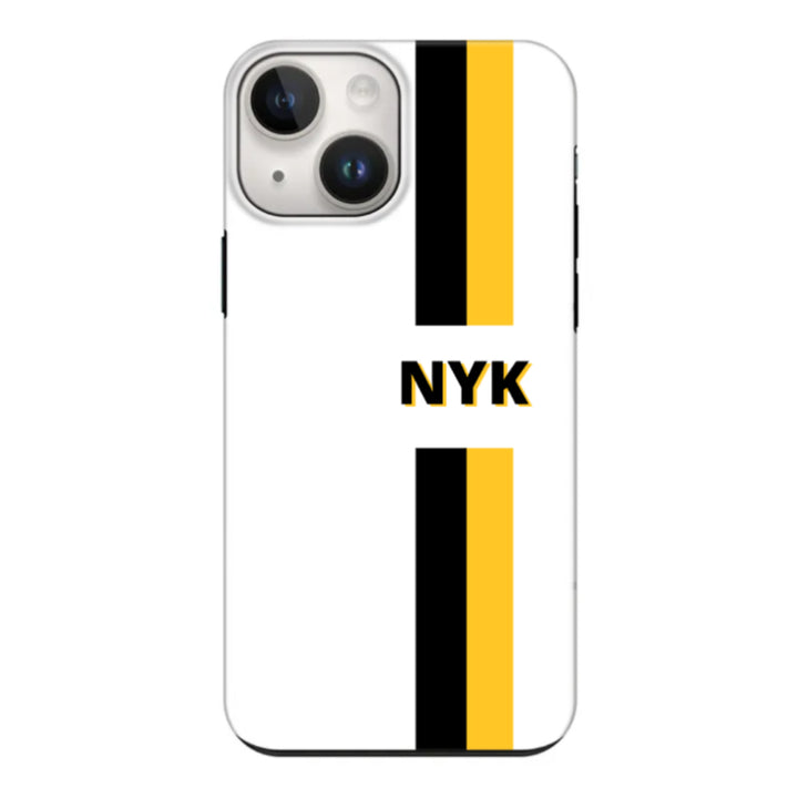 Apple iPhone 15 Plus / Snap Classic Custom Striped Monogram Phone Case - Stylizedd.com