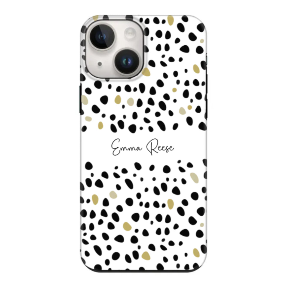 Apple iPhone 15 Plus / Snap Classic Pebble Multi Color Custom Text, My Name Phone Case - Stylizedd.com
