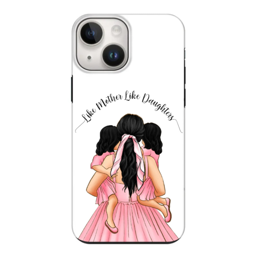 Apple iPhone 15 Plus / Snap Classic Mother 2 daughters Custom Clipart, Text Phone Case - Stylizedd.com