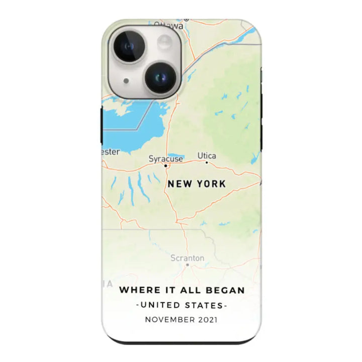 Apple iPhone 15 Plus / Snap Classic Personalized map, Phone Case - Stylizedd.com