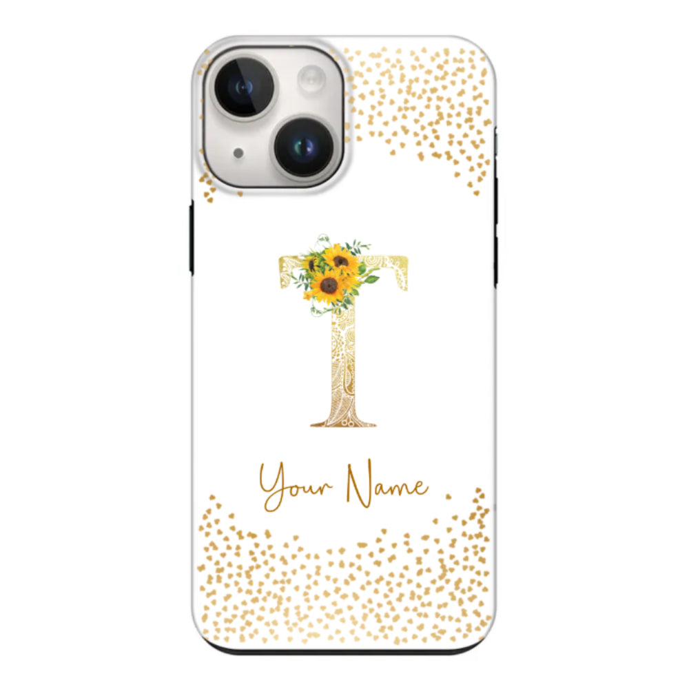 Apple iPhone 15 Plus / Snap Classic Floral Mandala Initial Phone Case - Stylizedd.com