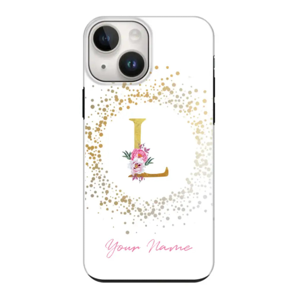 Apple iPhone 15 Plus / Tough Pro Floral Initial Phone Case - Stylizedd.com